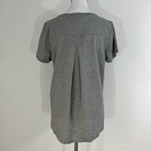 RXB Womens Top M Gray Floral Embroidered Blouse Flowy Comfy T Shirt NWT - Picture 5 of 13